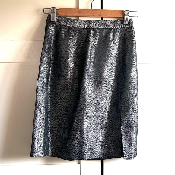 Barami Couture vintage faux snakeskin metallic pencil skirt, NWT, size 2 - Picture 5 of 13